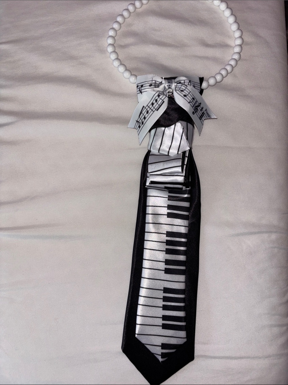 Hand Crafted Black and White Piano Key Novelty Tie